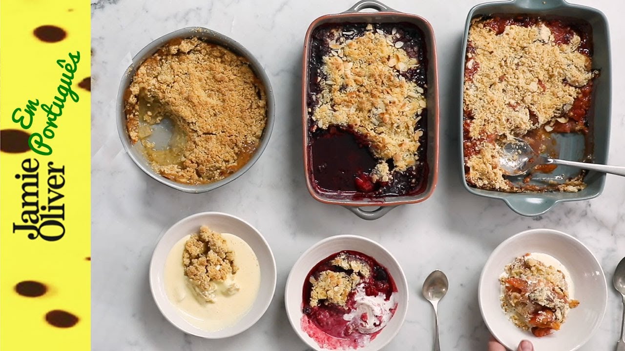 3 Maneiras de Fazer Crumble de Frutas | Jamie Oliver em Português