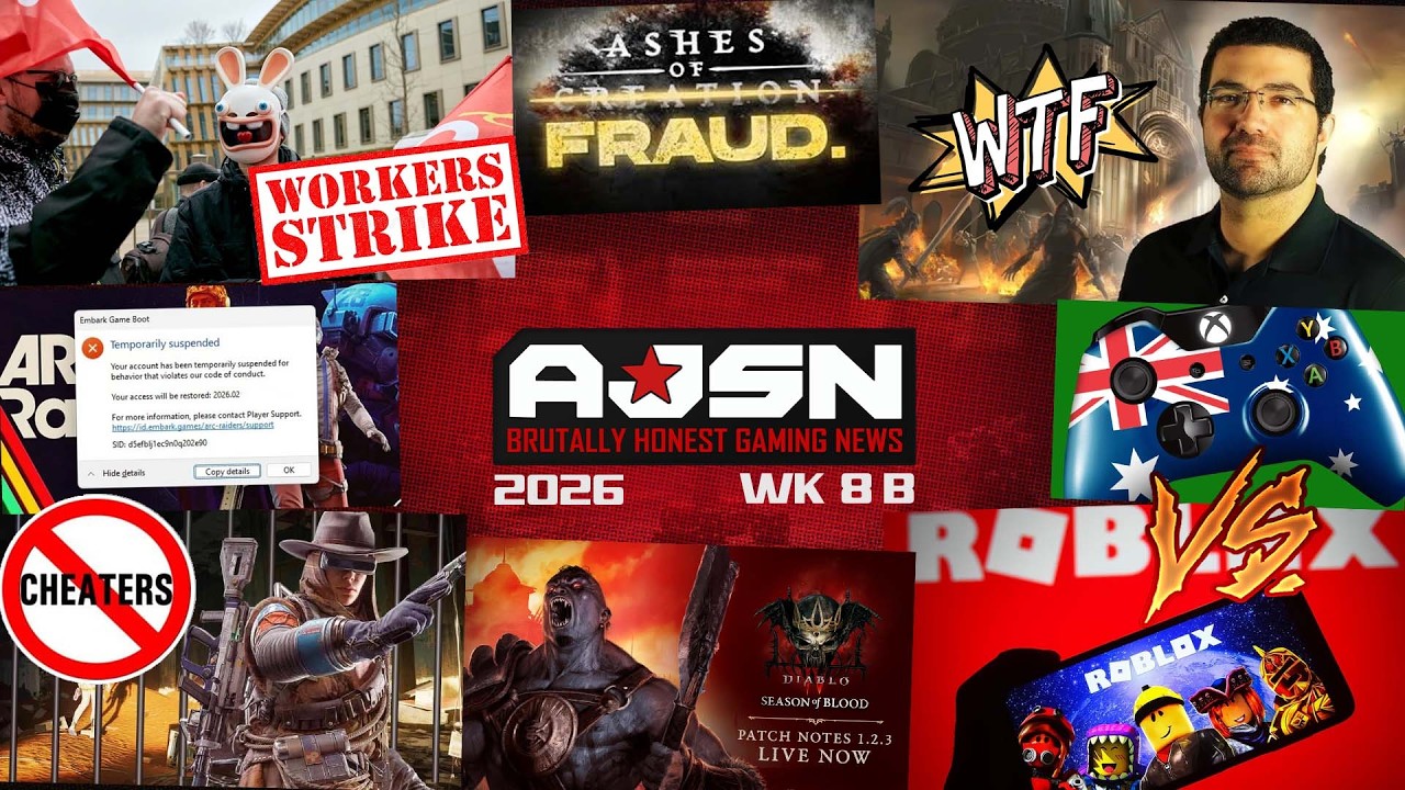 AJSN WK8B - Ashes of Creation Layoffs, FRAUD & Lawsuit, AngryJoe Eye Surgery, Ubisoft Workers STRIKE