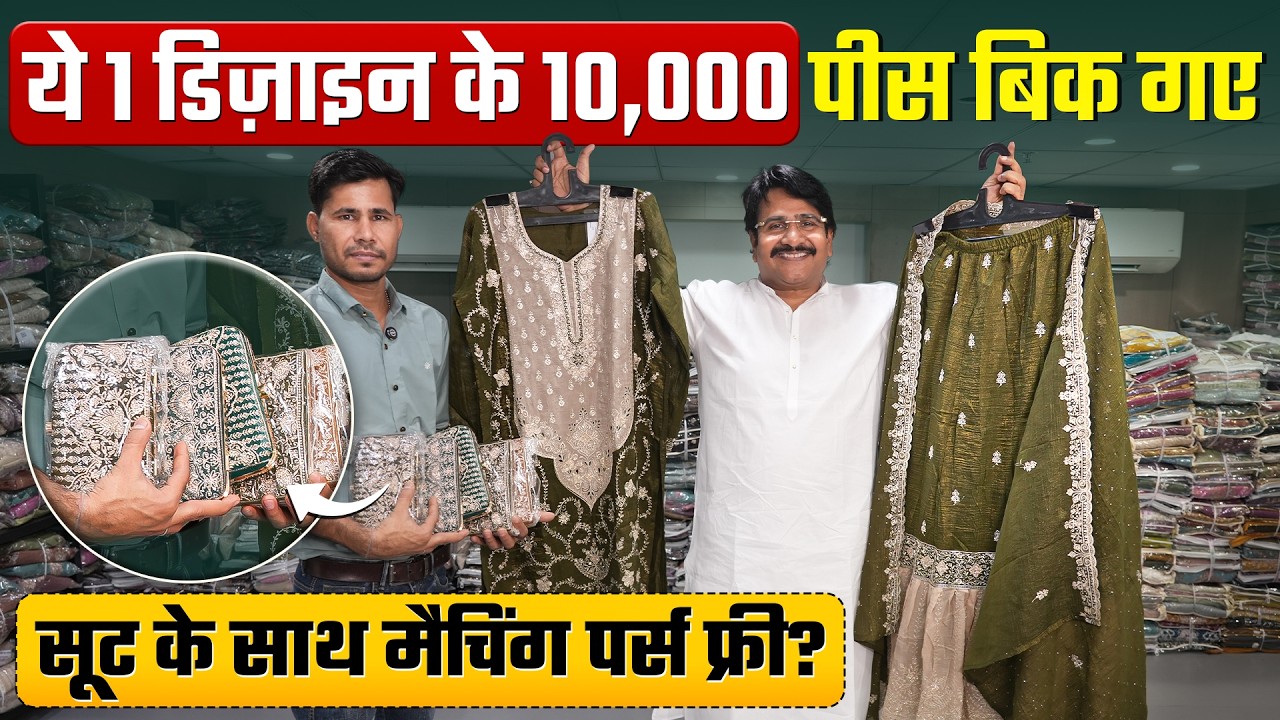 सूट के साथ मैचिंग पर्स फ्री? 😳 सूरत का सबसे नया कलेक्शन देख लो | Ladies Suit Wholesale Market