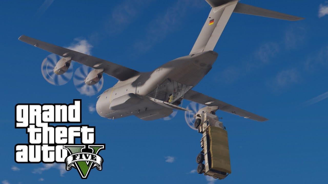GTA V Airbus A400M Airdropping Barracks (MOD)