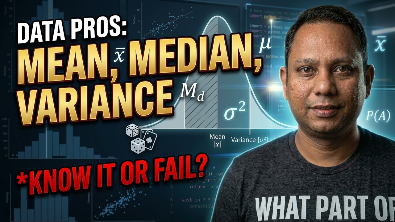 Learn Statistics and Data Analysis for Analysts & Data Scientists [P-1/5 Mean,Median,Variance,Prob.]