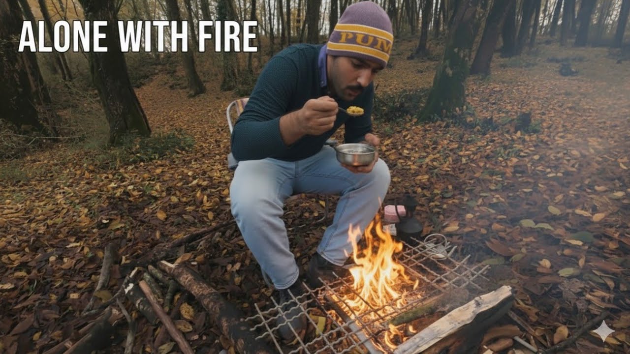 I Went Into the Forest Alone | Fire, Simple Food, Absolute Silence - AmiriTrails 