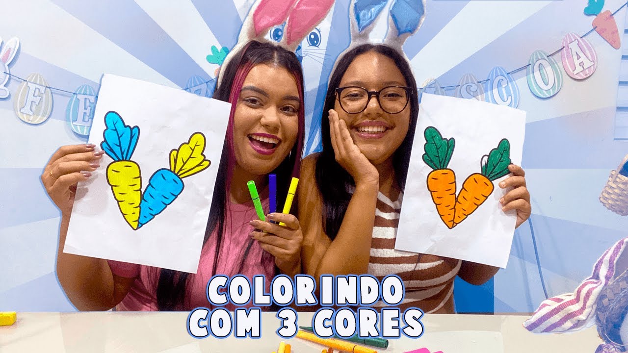 DESAFIO COLORINDO COM 3 CORES! *especial páscoa*