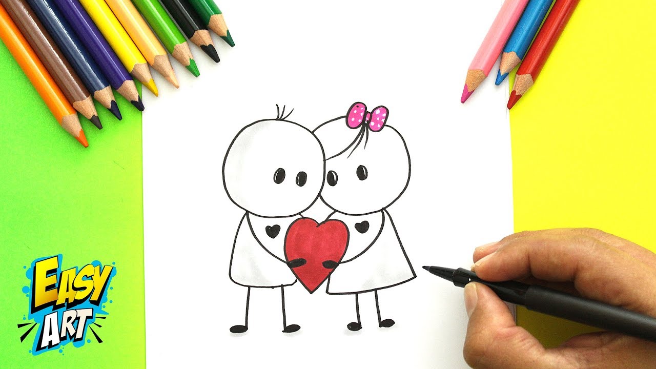 IDEAS Para Hacer CARTAS de AMOR ❤️ Corazon Rojo💚 Dibujos de AMOR Facil
