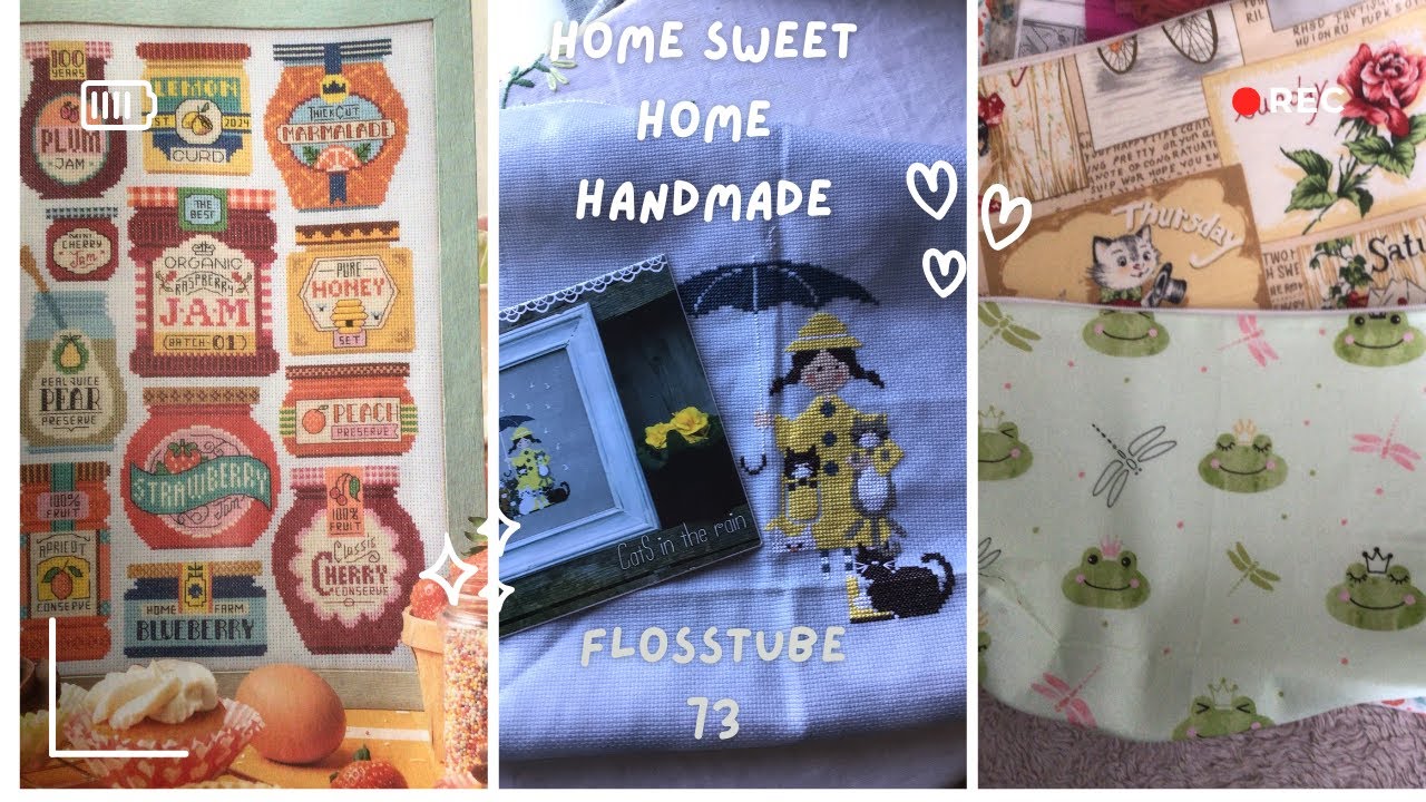Flosstube #73: A finish!! Progress on cross stitch projects and May plans 🧵🪡💜