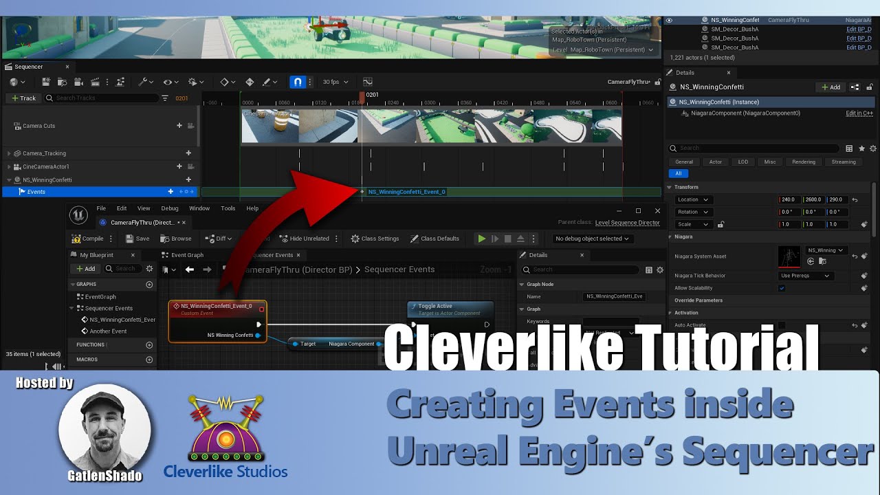 Создание событий в секвенсоре Unreal Engine