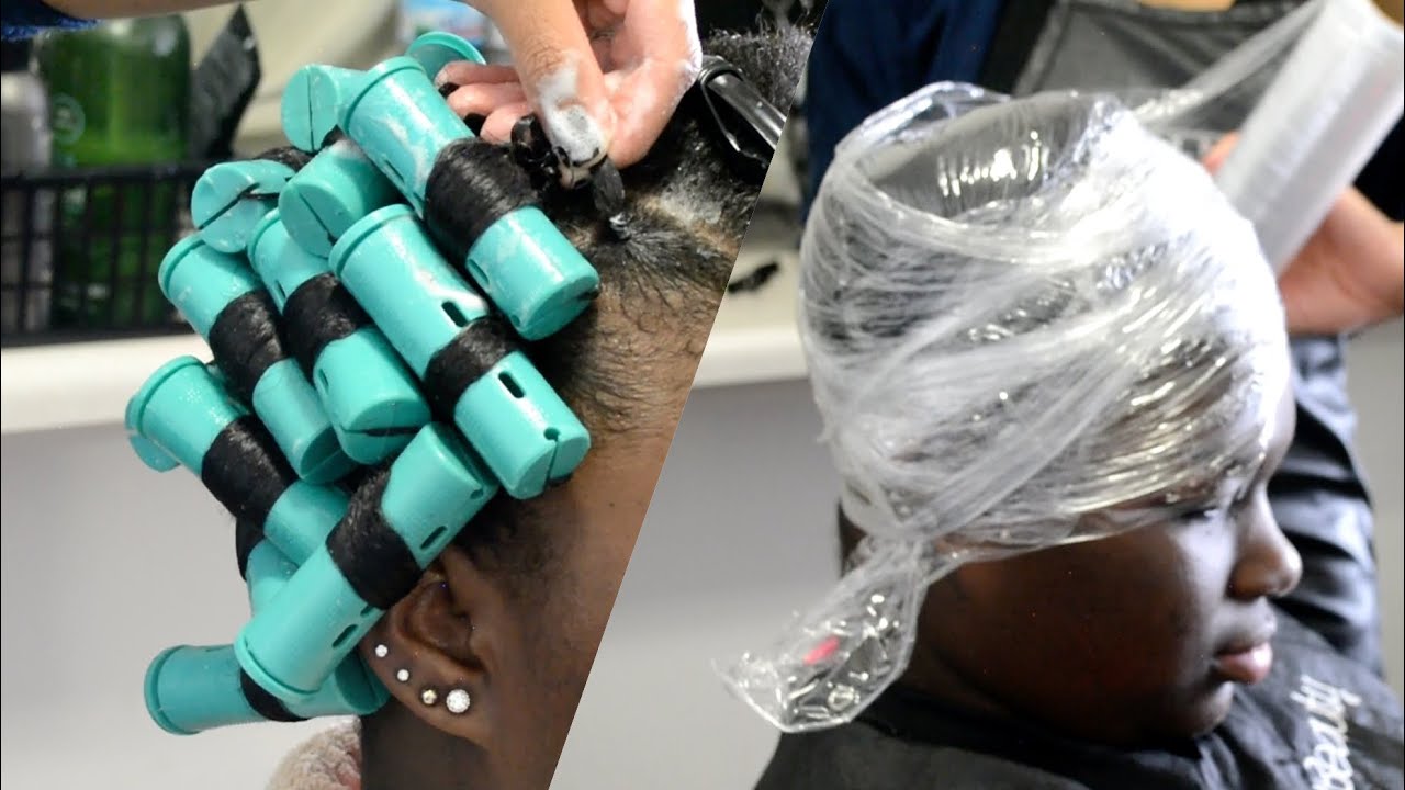 NATURAL HAIR | RUBBERBAND ROLLERSET + SILK WRAP | GET STRAIGHT HAIR WITHOUT FLAT IRONS!