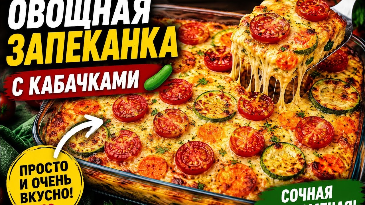 Овощная запеканка с кабачками 🥒 Простой и очень вкусный рецепт в духовке
