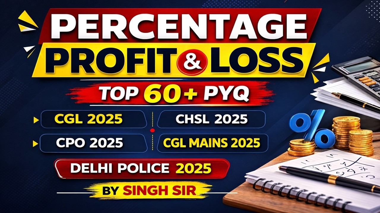 TOP 60 Percentage, Profit & Loss, Discount PYQ | SSC CGL CHSL CPO 2025 | Maths by Singh Sir