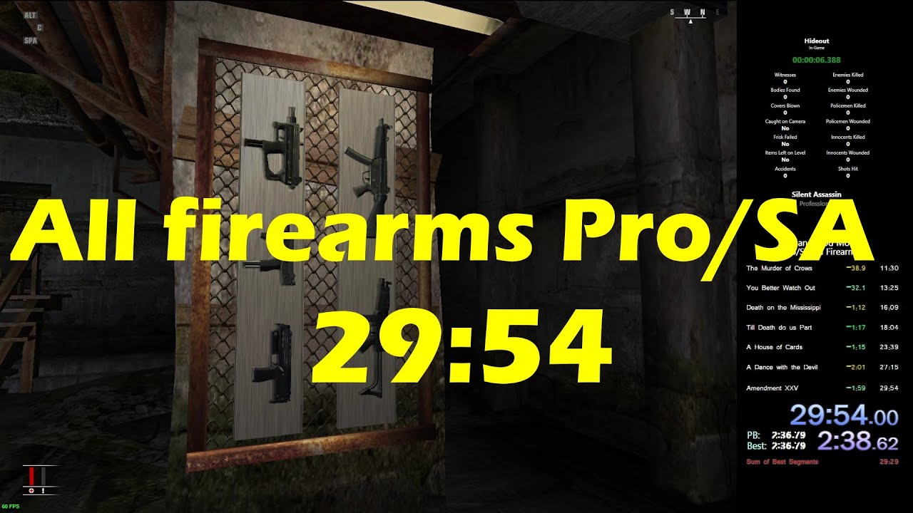 All Firearms Pro/SA Speedrun (29:54) - Hitman: Blood Money