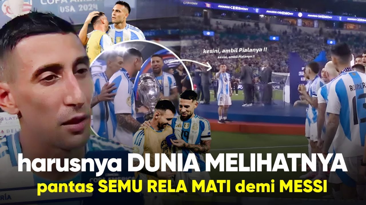 Messi benar benar menghargai mereka ‘Di Maria & Otamendi Kaget’ Messi panggil keduanya angkat Trofi