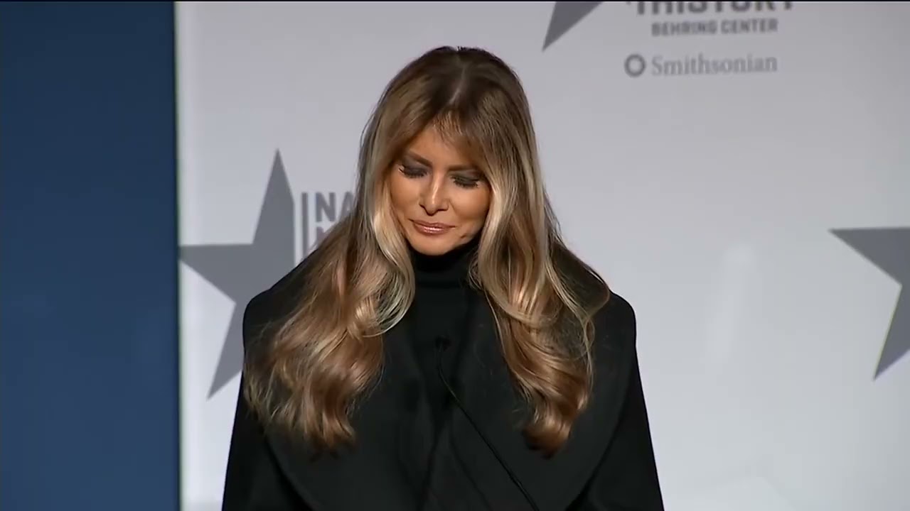 First Lady Melania Trump Speaks at Inaugural Ball Gown Presentation