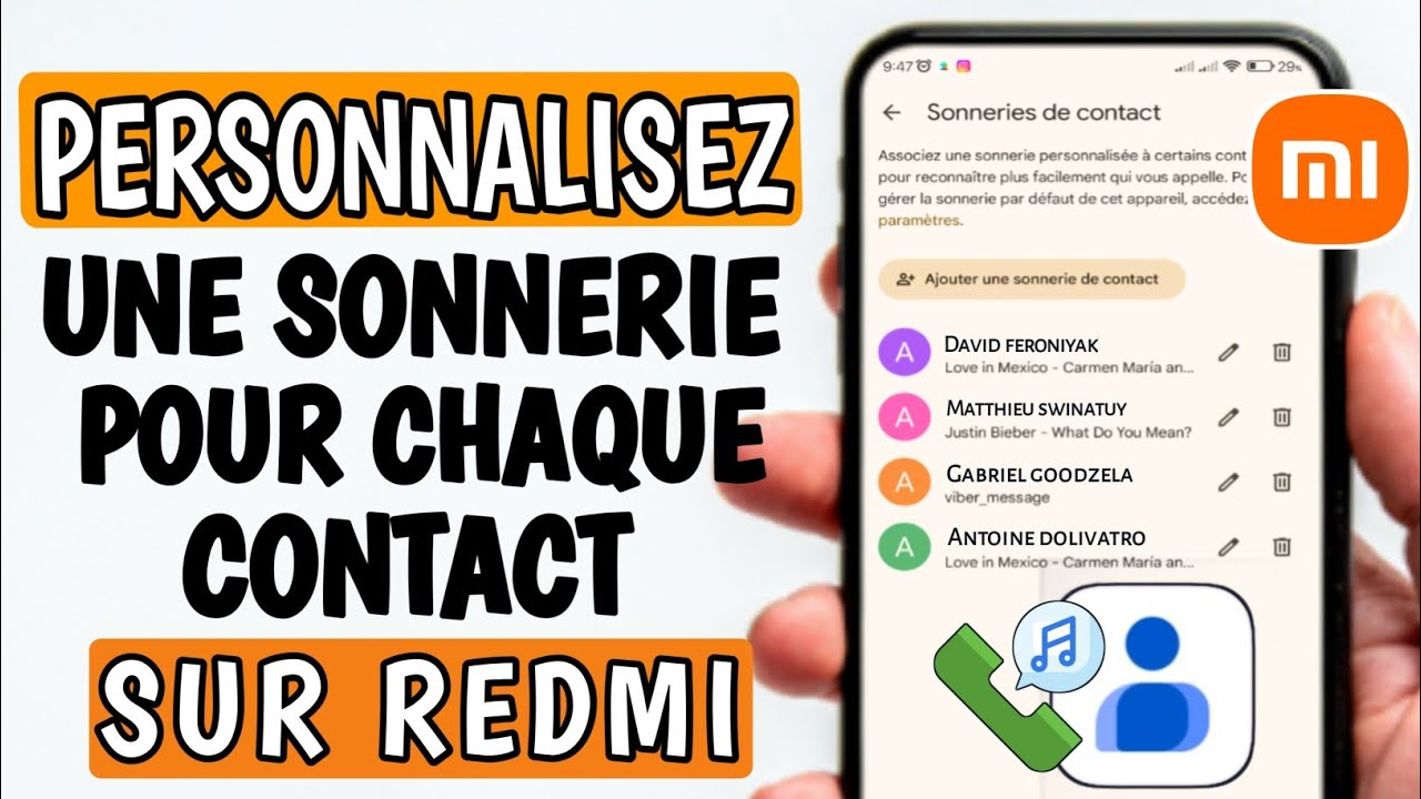 Comment personnaliser une sonnerie diff&eacute;rente pour chaque contact sur Redmi