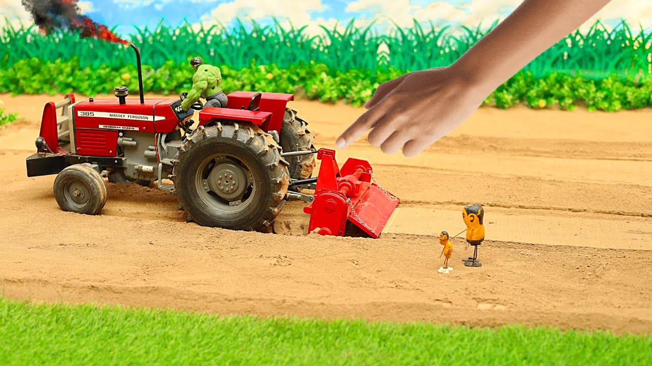 Top the Most creative science project | mini Rotavator on mini MF385 tractor | mini tractor videos