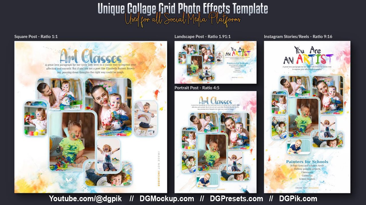 Free 4-PSD Family Photo Collage Templates | Perfect for Any Celebration