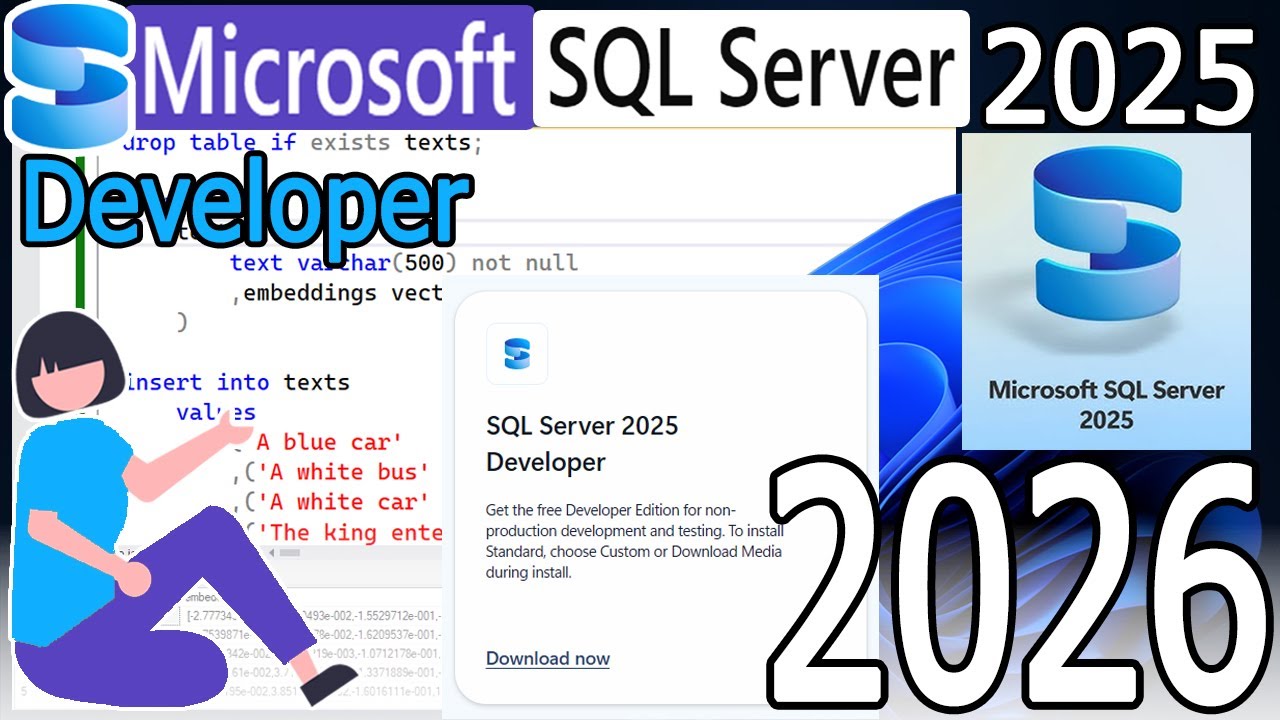 Как установить SQL Server 2025 в Windows 10/11 [2026] Разработчик MS SQL Server 2025 с SSMS 22