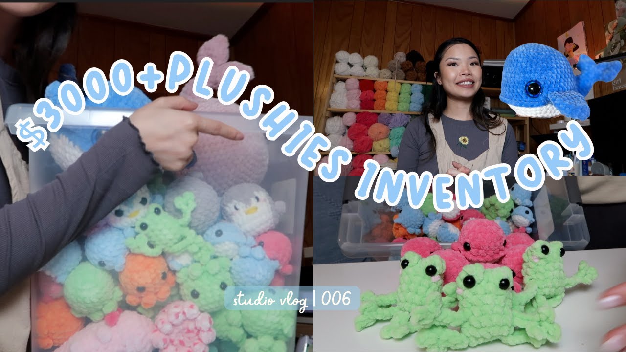 Market Prep for 3 markets 😱 Crochet lots of plushies, new cups and apparels Christmas designs 🎄