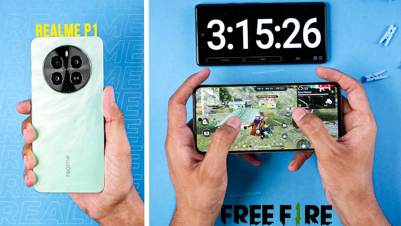 Realme P1 5G Freefire Gaming Test 🔥 | Gaming Performance Test | Battery Drain Test