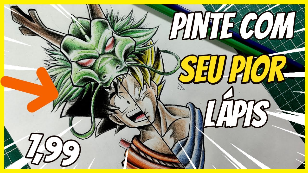 Como PINTAR de forma INCRÍVEL animes com O PIOR LÁPIS  ESCOLAR (BARATO)
