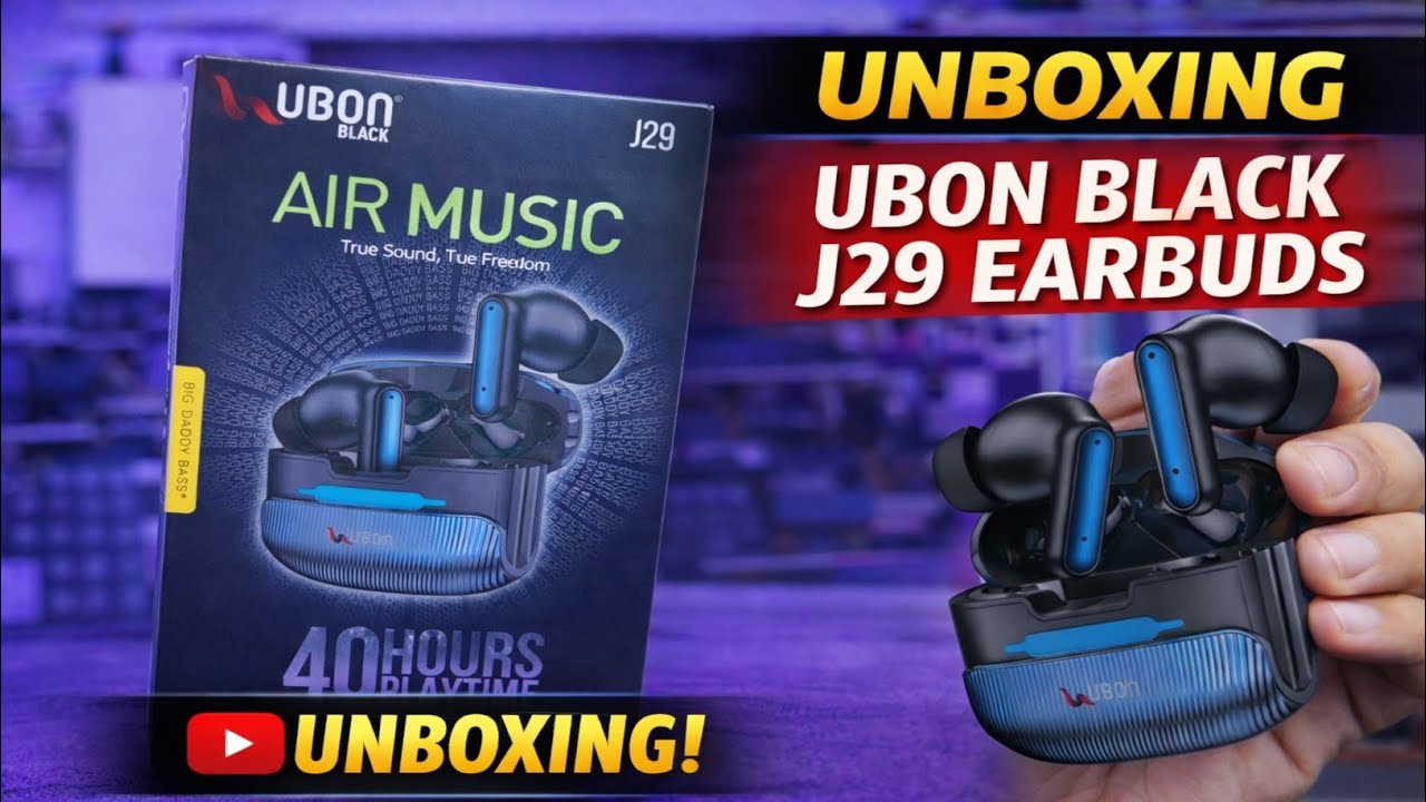📦 Ubon Black J29 Earbuds: Unboxing & Review 👍 | Worth Buying? 🔥#tranding