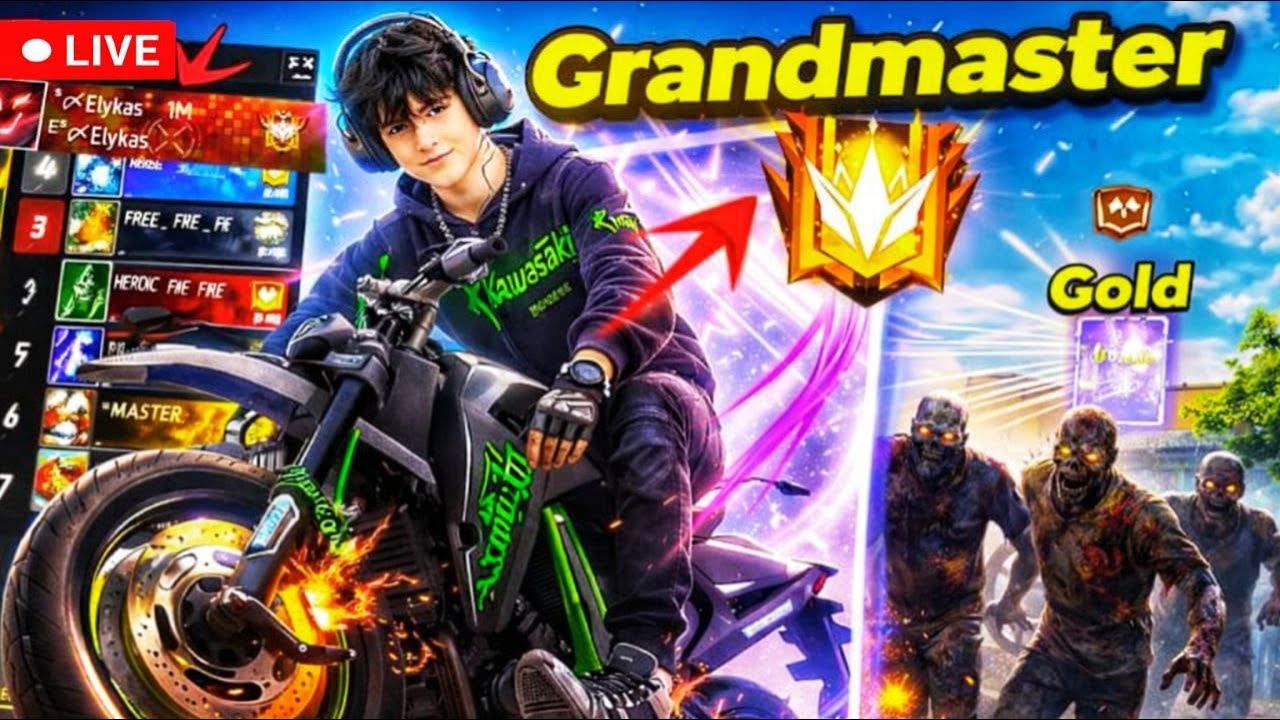 24 Hours Nonstop Gold to Grandmaster Live Rank Push 😮 Elykas YT