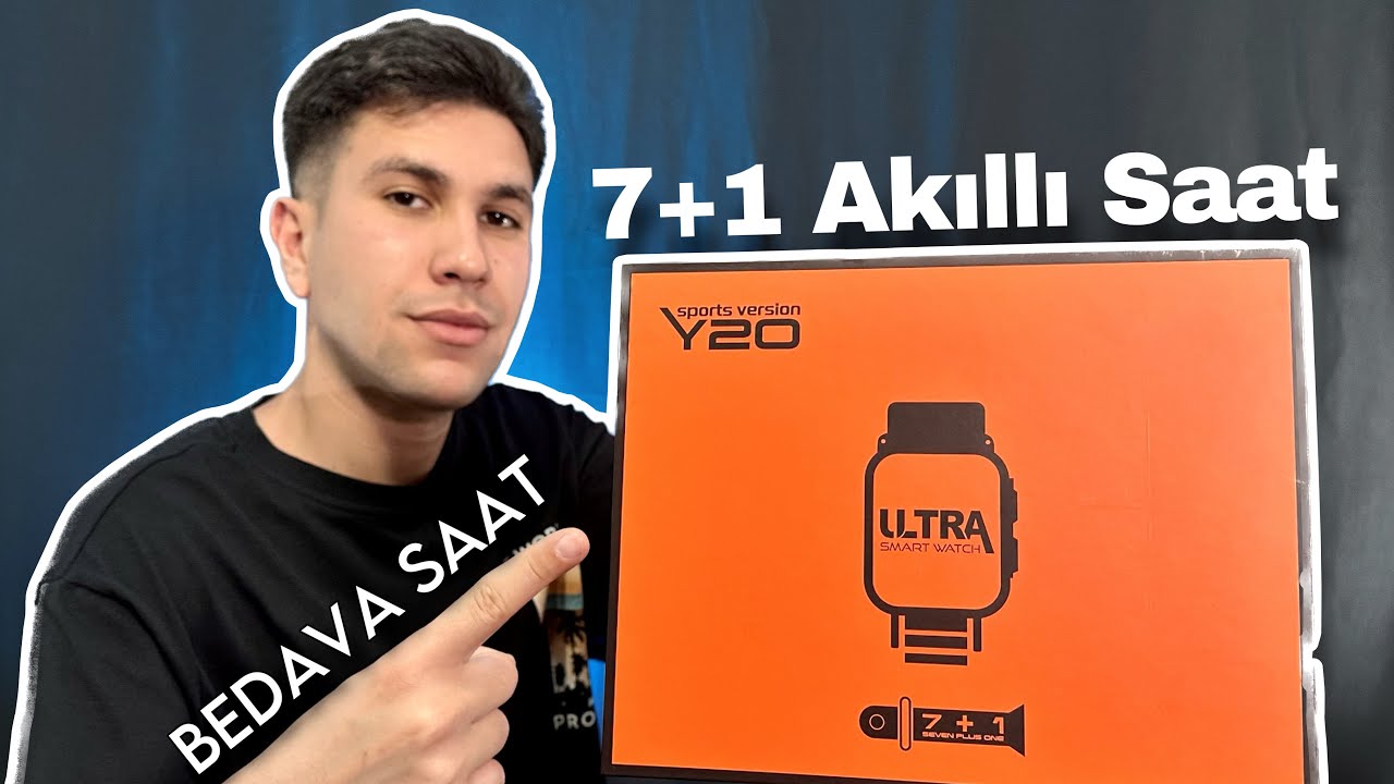 APPLE WATCH ULTRA REPLİKASI Y20 ULTRA MODELİNİ İNCELEDİM (KUTU İÇERİSİNDE 7 TANE KORDON VAR !)