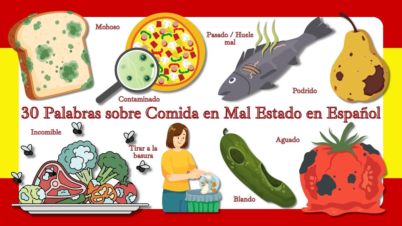 30 Palabras sobre Comida en Mal Estado en Español | Spoiled Food Vocabulary