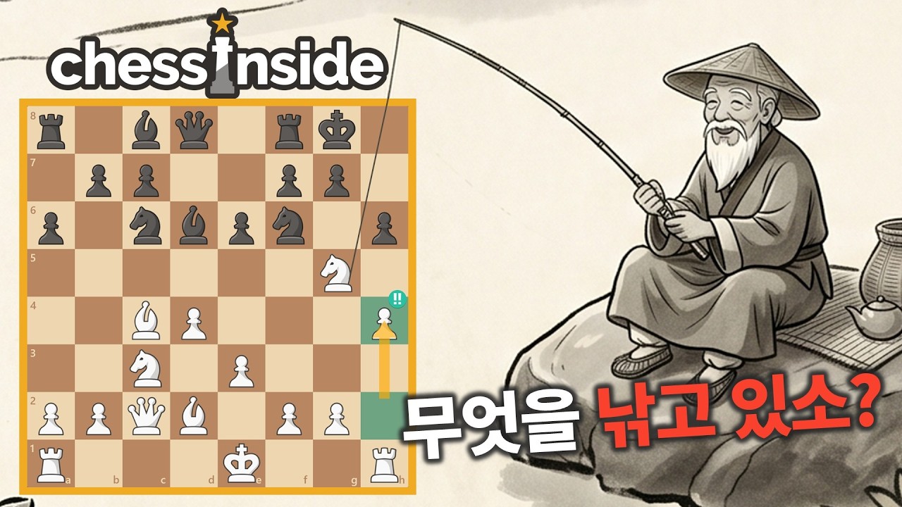 체스에서 상대를 낚고 있지요