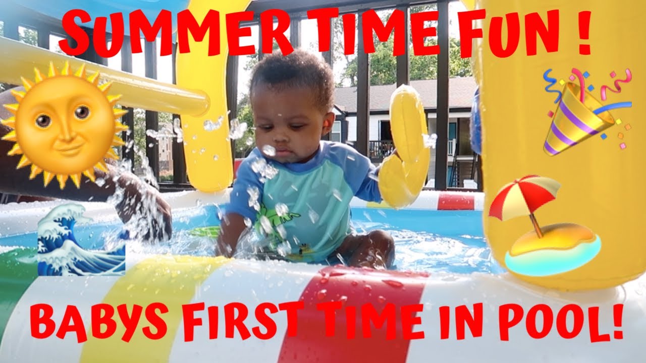 SUMMERTIME FUN VLOG .. BABYS FIRST TIME IN POOL ..