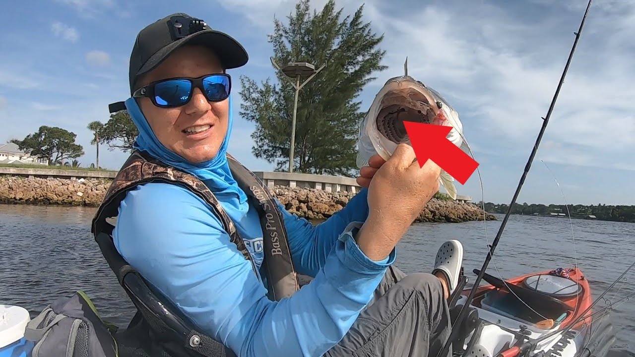 Pescaria de Robalo flecha Gigante no caiaque Thork no Jig Head, Melhor pescaria da minha vida!