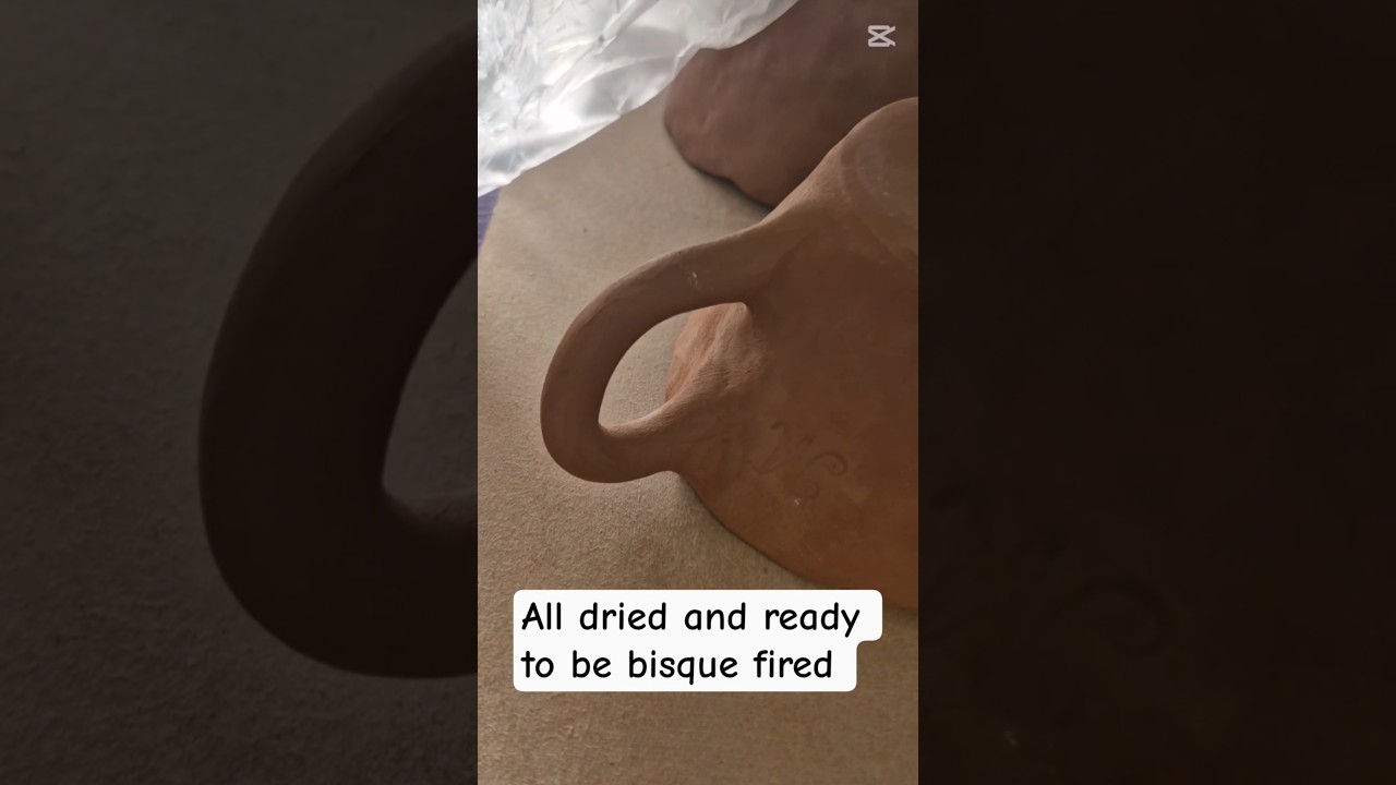 “The hand-built cups are finally ready for bisque firing.” 🔥