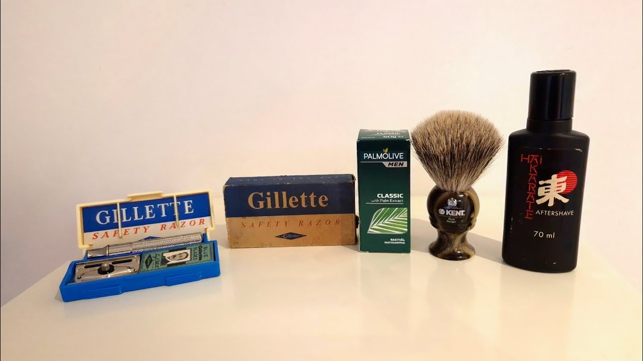 Gillette Tech / Palmolive Shaving Stick / Kent Brush / Kai Karate