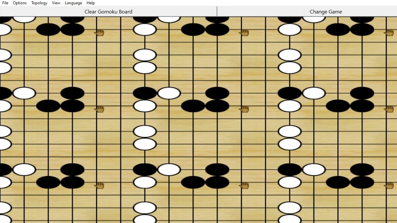 Gomoku torus non euclidean puzzle game