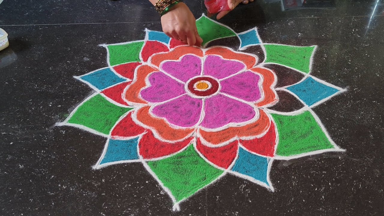 Simple no dot easy daily rangoli😲