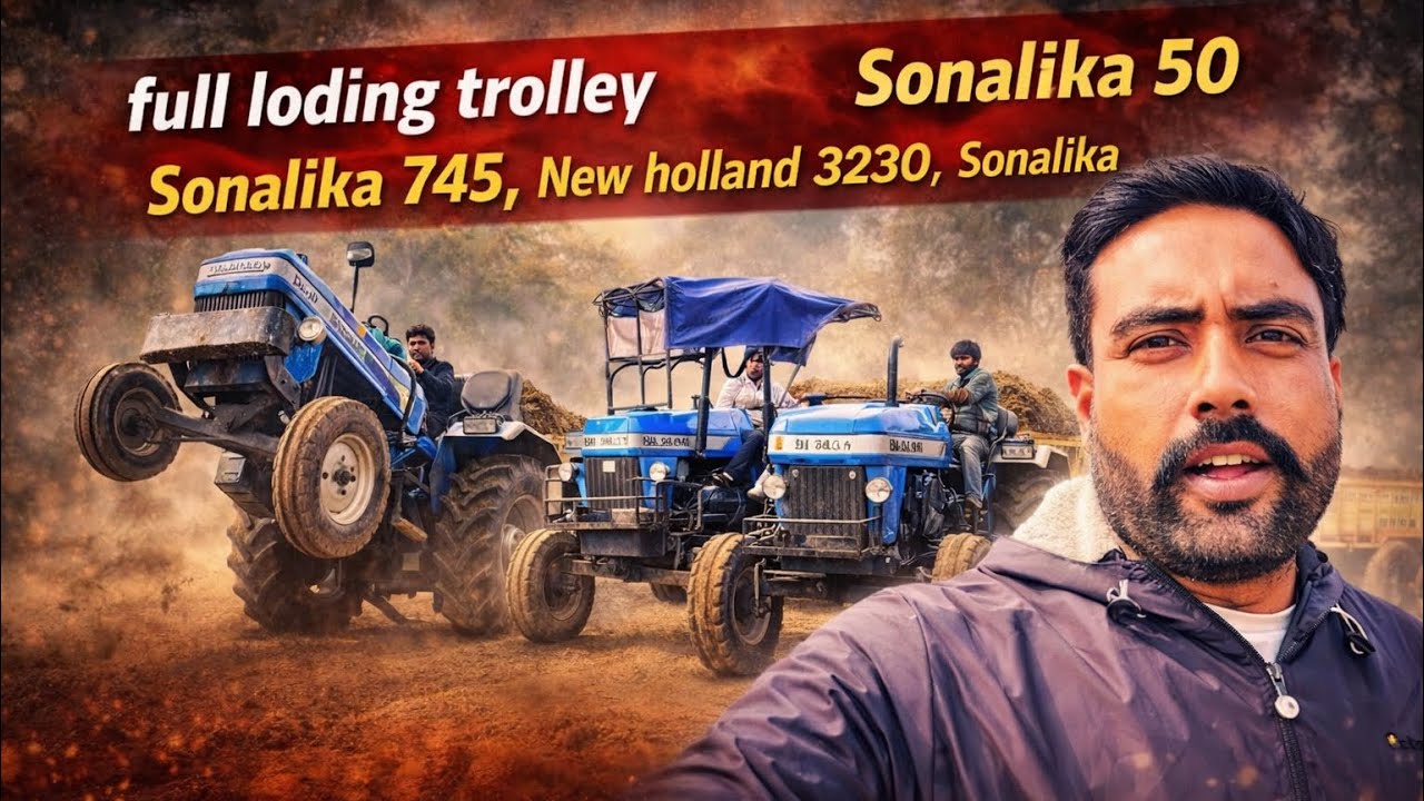 Sonalika 745 or new holland 3230 and Sonalika 50 Full loding trolley // Raghav Brothers vlogs //