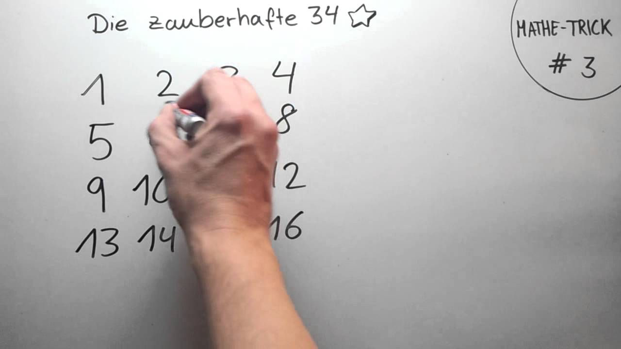 Mathe Trick #3 Die zauberhafte 34