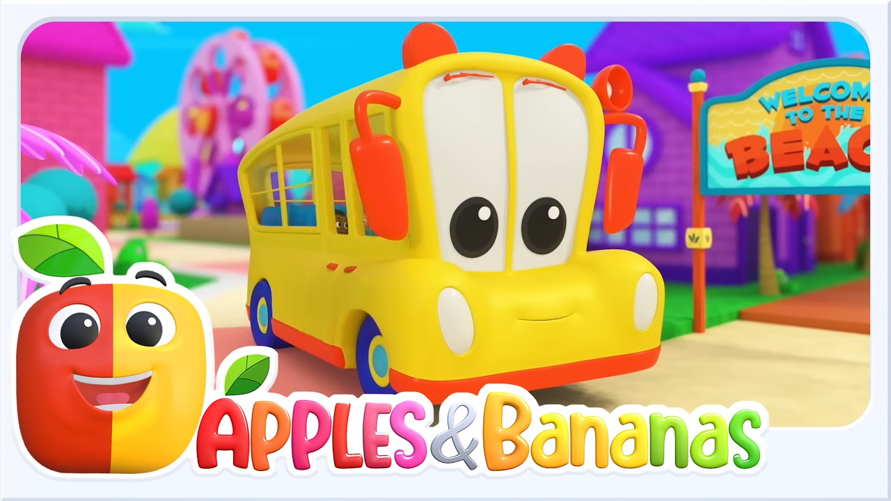 Wheels On The Bus Go Round And Round | Nursery Rhymes and Kids Songs | Apples and Bananas