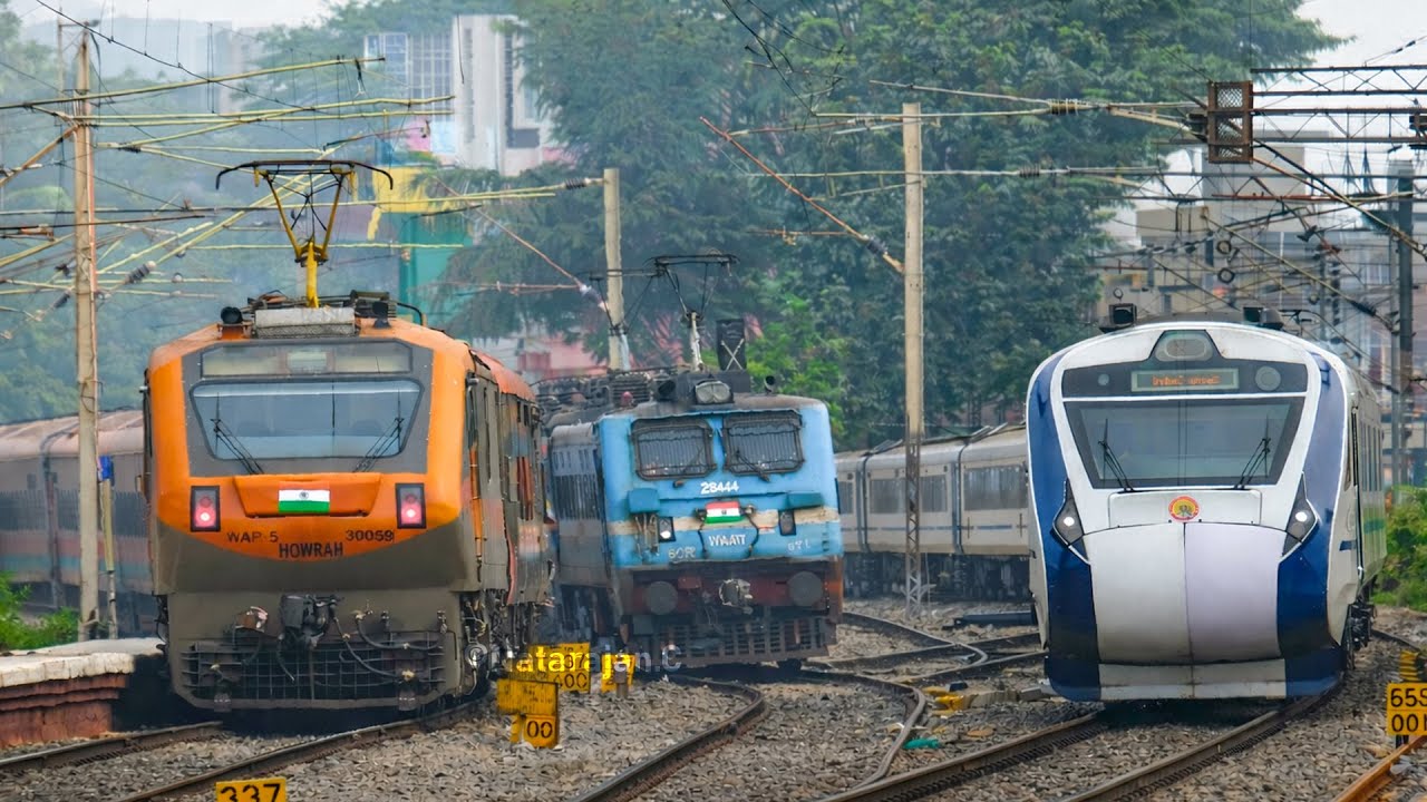 14 in 1 Speeding Perfect Crossing Electric Trains on Chennai Bengaluru 130 Kmph line #indianrailways