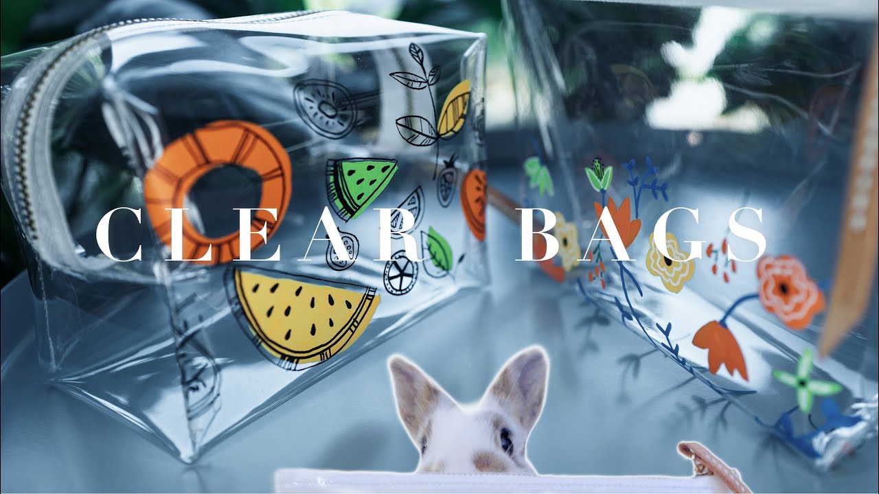 DIY/Handmade PVC clear transparent vinyl cosmetic pouch purse, acrylic marker drawing (free pattern)