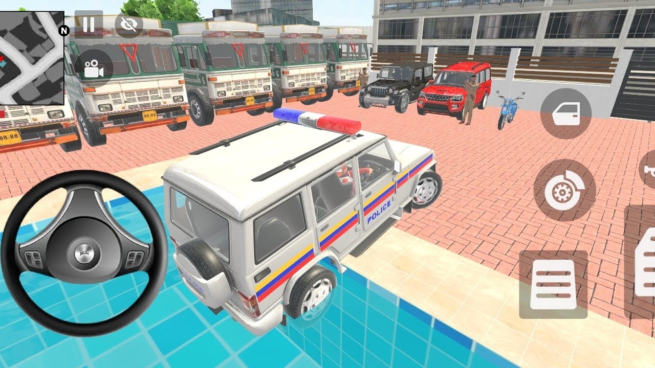 Car bike game*Franklin ordered an lndian police car and Lamborghini or creta in the game 🎮 bike 🚳🚨 