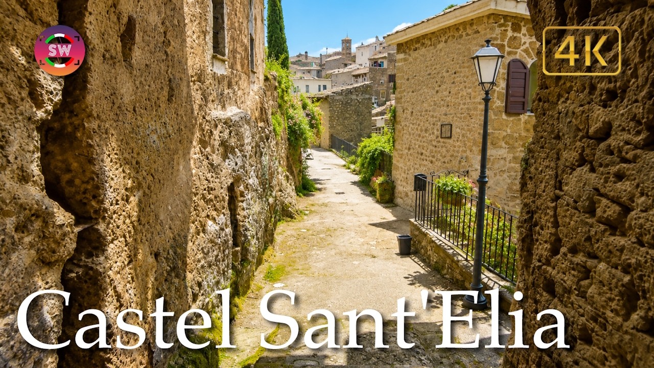 Castel Sant'Elia (Lazio), Italy【Walking Tour】With Captions - 4K
