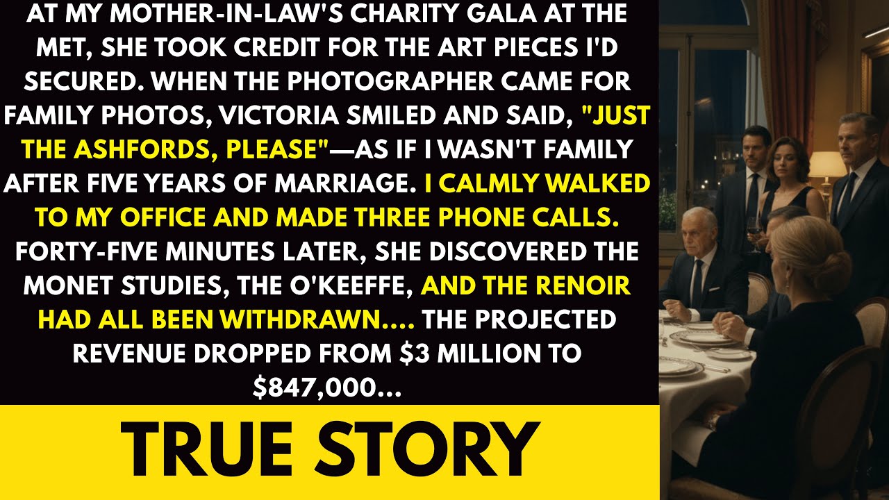 I Pulled the Auction Pieces After My MIL Excluded Me from Family Photos – Her Gala Collapsed