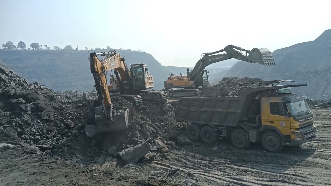 SANY vs VOLVO double loading jabardast...