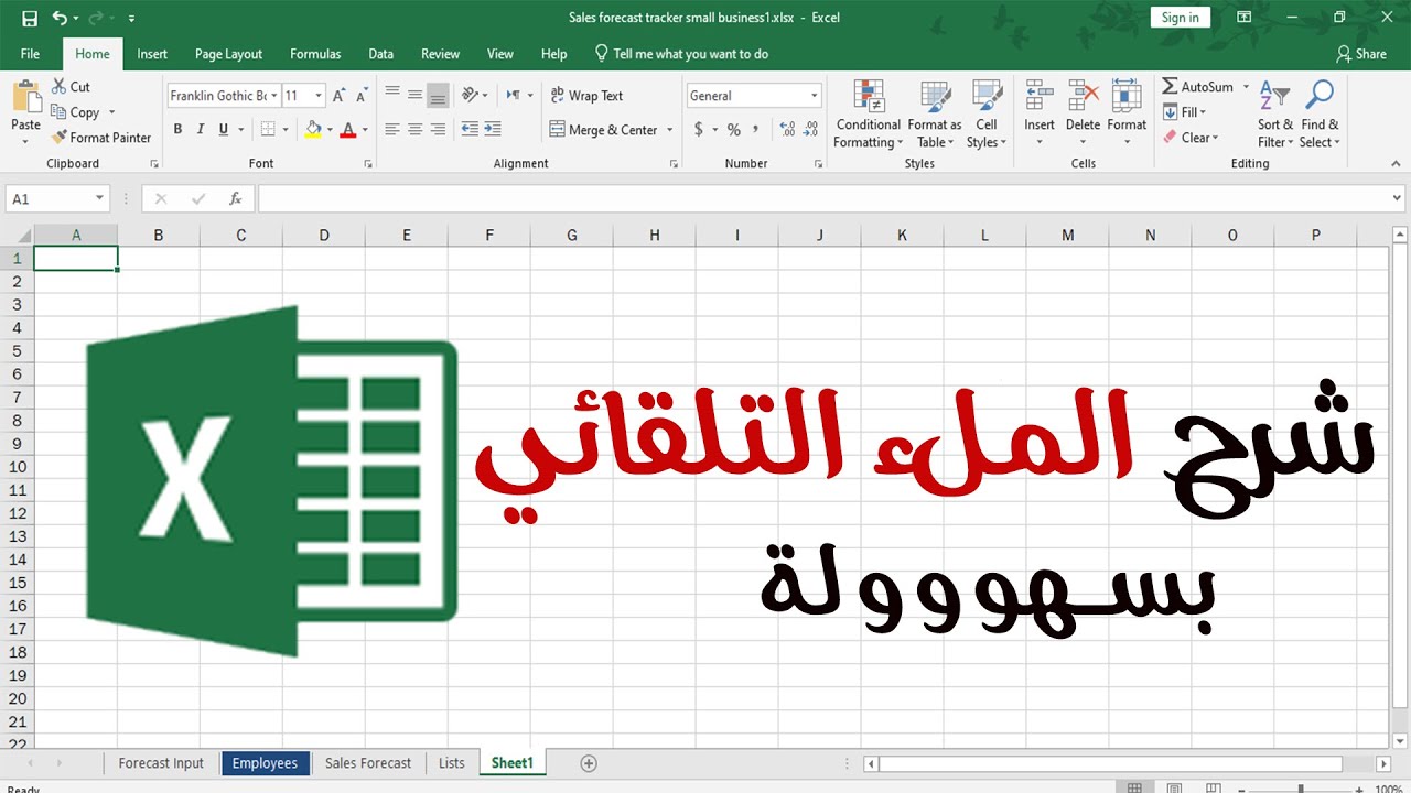 الملء التلقائي في برنامج إكسل