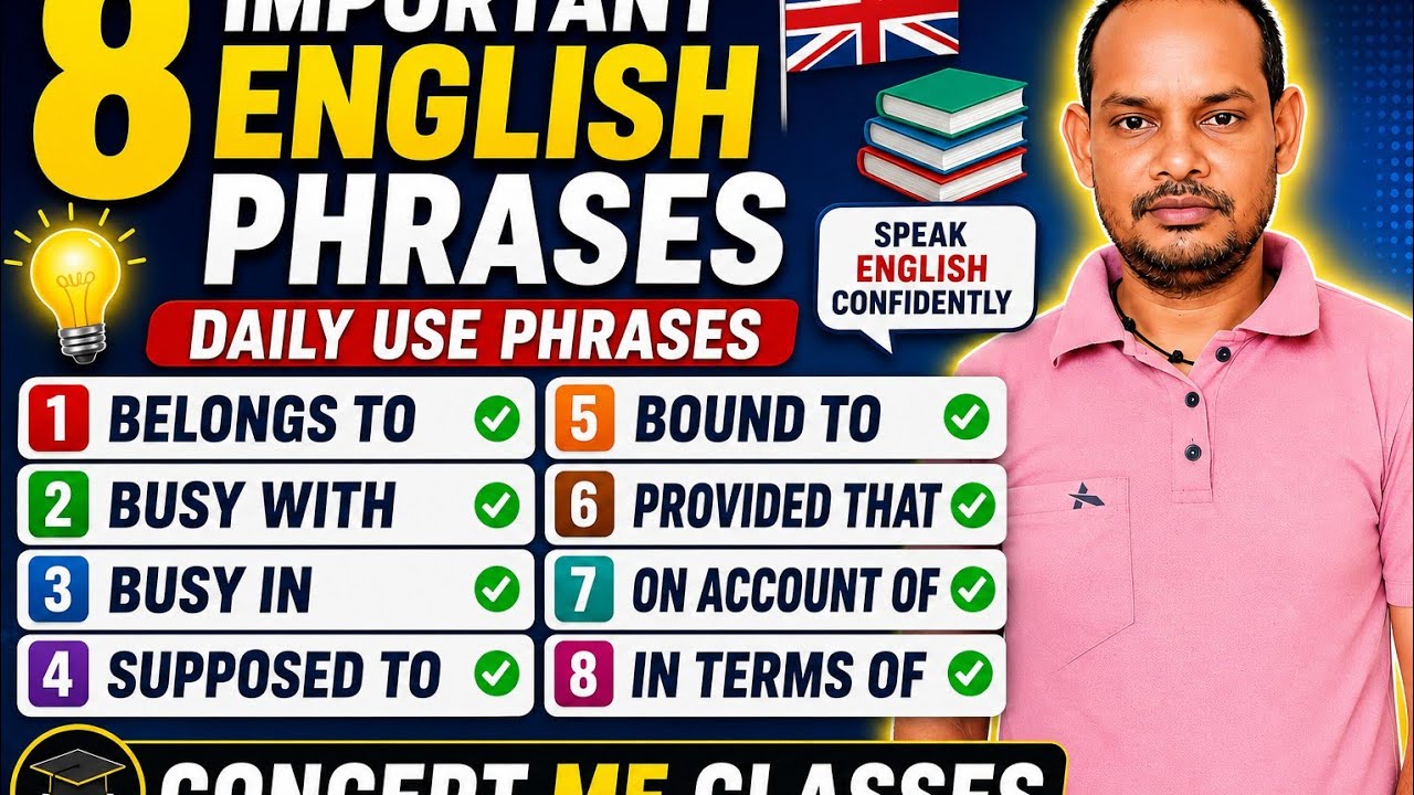 👉8 Important English Phrases | Hindi Meaning + Examples#english #education #englishSpokenEnglish 