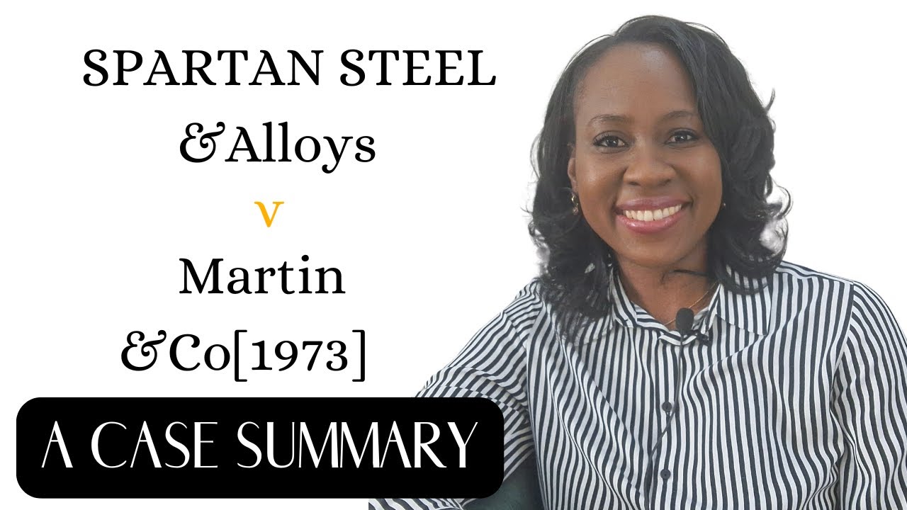Spartan Steel & Alloys v Martin & Co [1973]- Case Summary- Tort law- Pure Economic loss