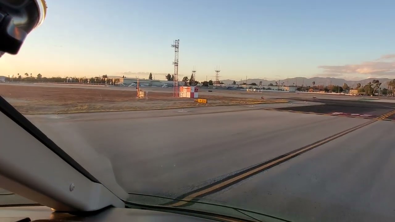 Bombardier Challenger Jet landing Burbank, CA (BUR) Runway 26 (PEL)