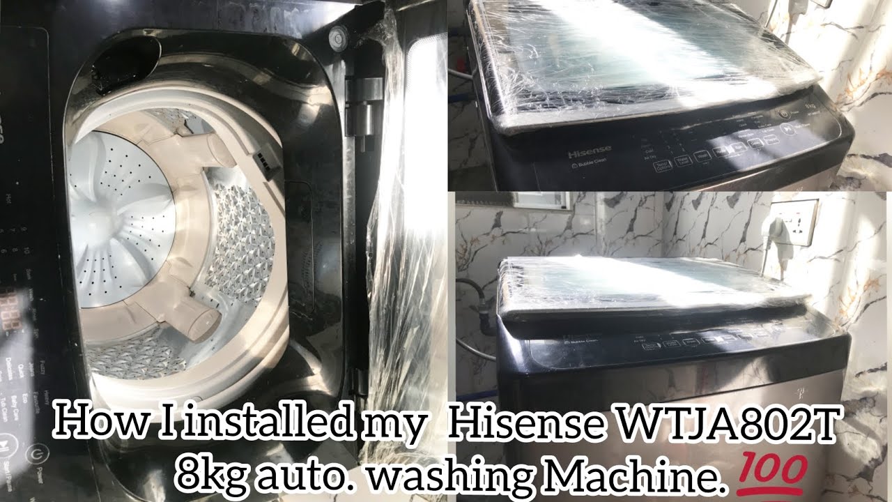 How I  Installed my first Hisense WTJA802T 8kg automatic washing machine👯#installation #more