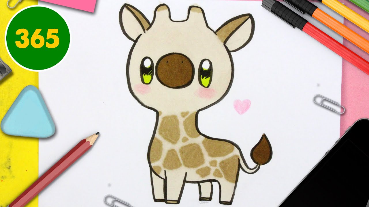 COME DISEGNARE GIRAFFA KAWAII - Come disegnare animali