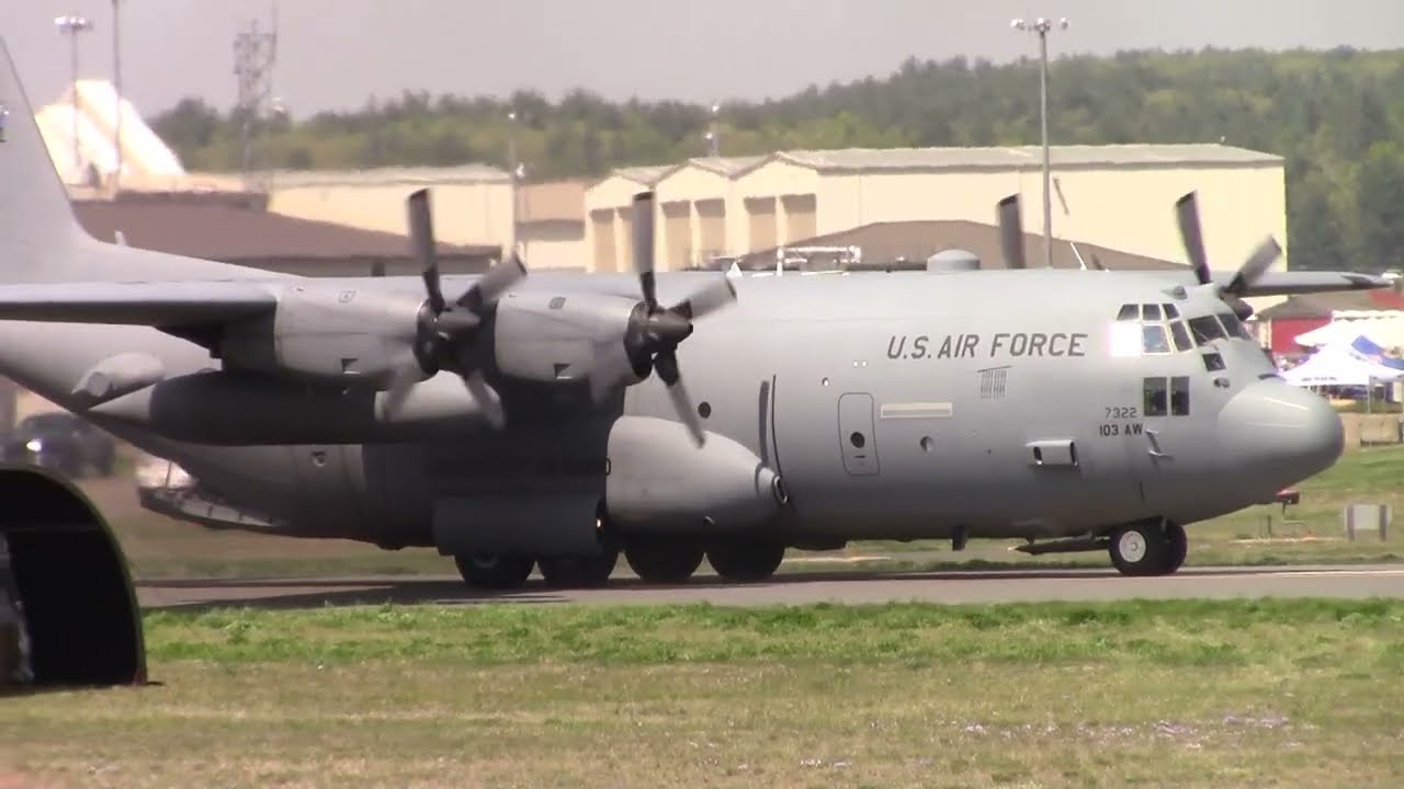 C-130 Hercules Arrival-2023 Westfield Airshow-CT ANG